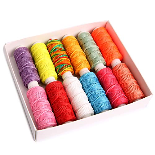 FANDOL Waxed Cords Polyester Leather Sewing Thread Wax Strings for Macrame, DIY Bracelets, Handcraft or Leather Projects (12 Bright Colors) - Image 5