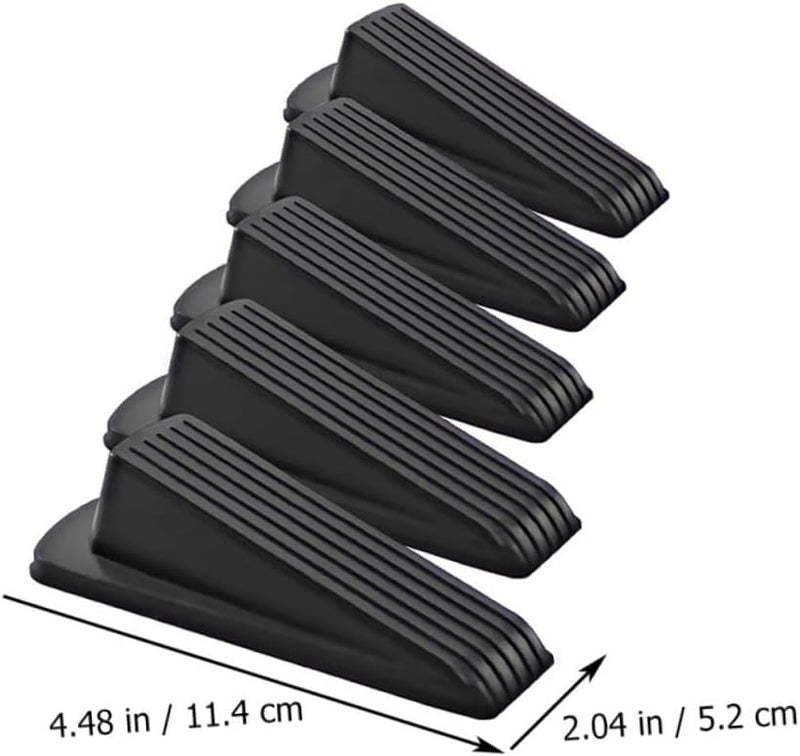 DOITOOL 5pcs Non-Skid Rubber Door Wedges with Grooved Bottom for Home Safety Anti-Slip Door Stoppers Prevent Slamming Carpet Tile and Concrete Floors - Image 4