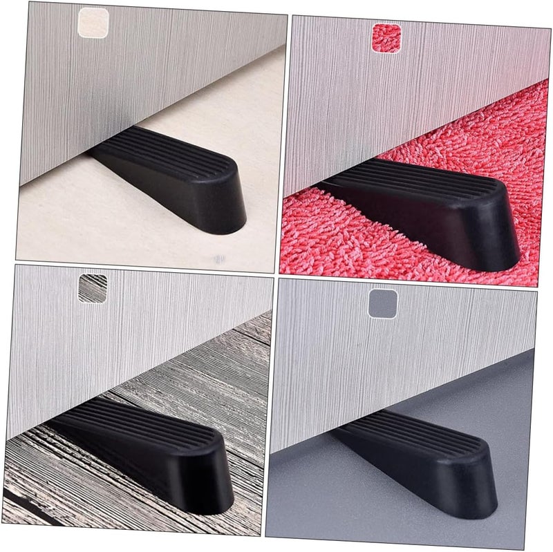 DOITOOL 5pcs Non-Skid Rubber Door Wedges with Grooved Bottom for Home Safety Anti-Slip Door Stoppers Prevent Slamming Carpet Tile and Concrete Floors - Image 2
