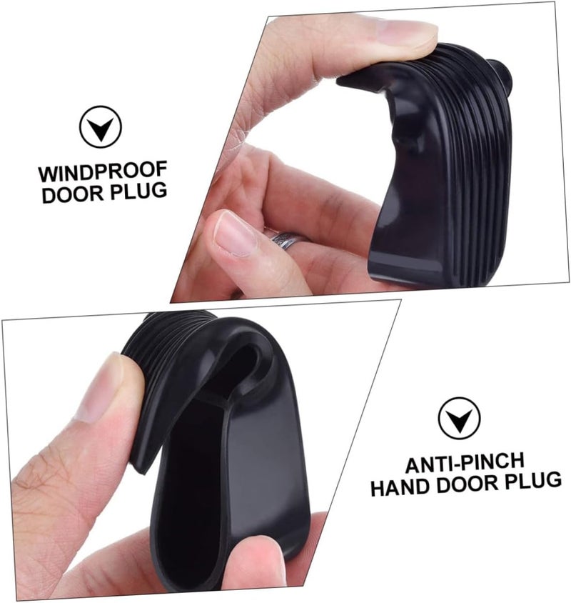 DOITOOL 5pcs Non-Skid Rubber Door Wedges with Grooved Bottom for Home Safety Anti-Slip Door Stoppers Prevent Slamming Carpet Tile and Concrete Floors - Image 5