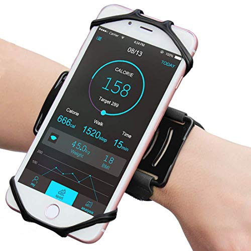 AOSTIHOT Wristband Armband Phone Holder, 360° Rotatable Sports Wristband for iPhone 11 Pro Max XR XS X 8 7 6 6s Plus, Galaxy, Google Pixel,Forearm Armband Phone Holder - Image 1