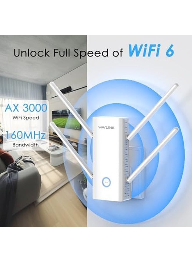 واف لينك مقوي واي فاي AX3000 بتقنية WiFi 6 | معزز إشارة ثنائي النطاق بسرعة 3000 ميجابت في الثانية، مزوّد بمنفذ إيثرنت جيجابت، وضع نقطة الوصول، إعداد بلمسة واحدة – تغطية 5GHz و2.4GHz للاستخدام المنزلي - Image 2
