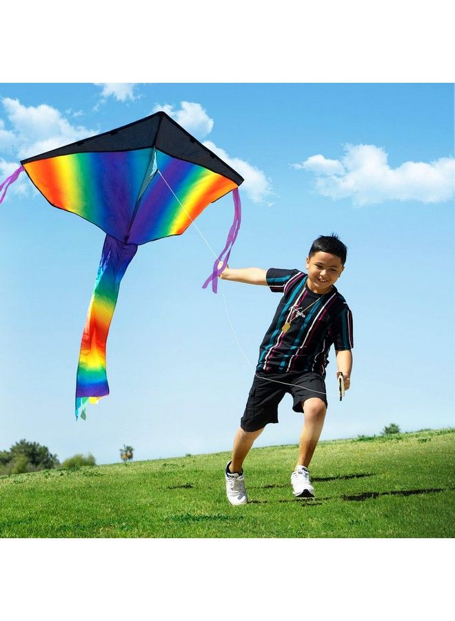 JOYIN 3 Packs Delta Rainbow Kite Warm And Cold Color Easy To Fly Huge Kites For Kids And Adults With 262.5 Ft Kite String Large Delta Beach Kite For Outdoor Games And Activities - Image 3