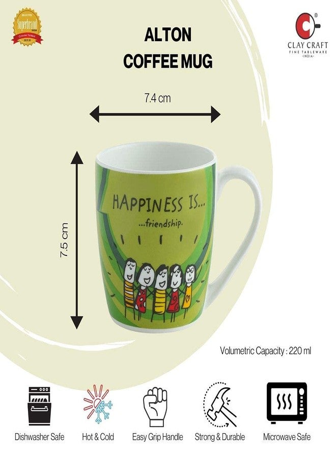 Clay Craft Ceramic Coffee Mugs - Set of 4, Multicolour, 220ml - Image 4