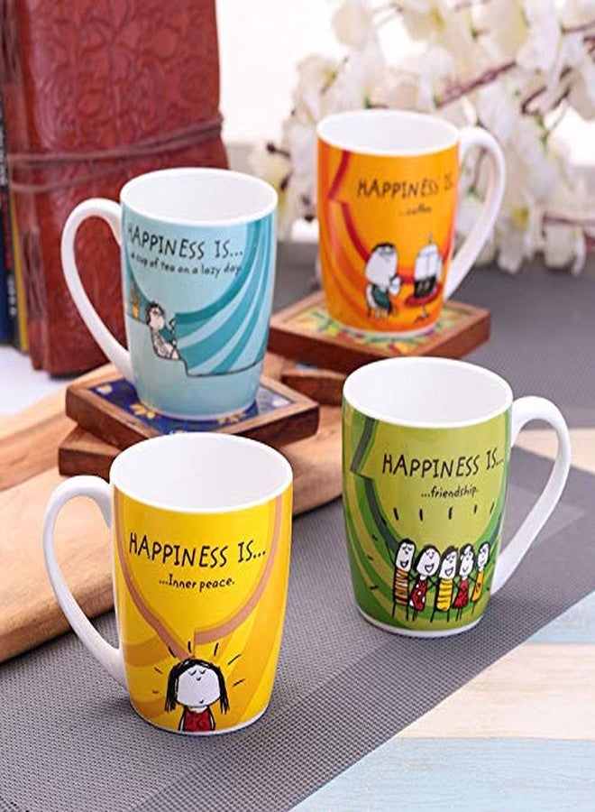 Clay Craft Ceramic Coffee Mugs - Set of 4, Multicolour, 220ml - Image 2