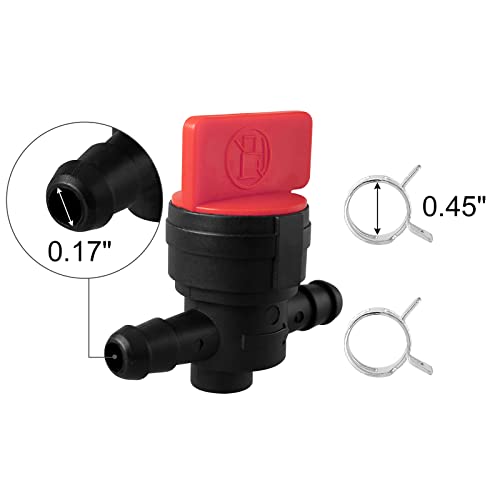 CLSR2U Fuel Shut Off Valve for Mower - 1/4" Fuel Cut Off Valve for Riding Lawn Mower Garden Tractor Pressure Washer Snowblower, in Line Fuel Gas Control Shut Off Valve Switches Tap for Small Engines 4 Packs - Image 3