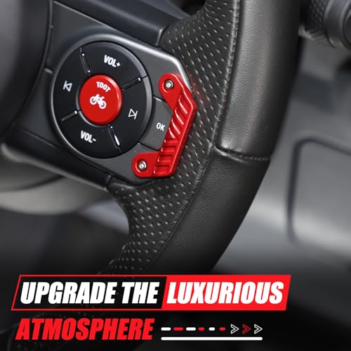 Tumukiw Compatible with INEOS Grenadier Accessories 20202024 2025 Steering Button Guards Aluminum Alloy Steering Button AntiMisoperation Raised Pad Red - Image 3