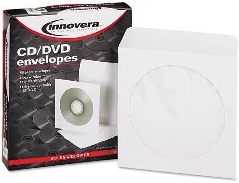 Innovera 39403 CDDVD Envelopes Clear Window White 50Box