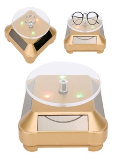 KASTWAVE Rotating Display Stand Solar Display Stand Turntable 360° Rotating Stand Solar Powered LED Electric Motorized Rotating Turntable Display Stand for Jewelry Photography Products Display  - Image 1