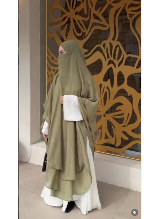 طبقة مزدوجة الشيفون الحجاب الطويل ناعم وخفيف الوزن تناسب بشكل مثالي الحجاب الرأسي - Image 4