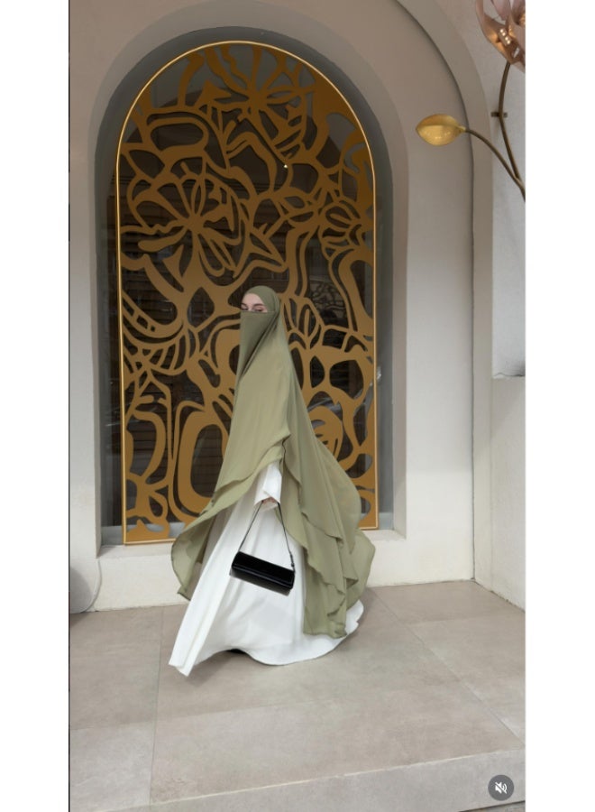 طبقة مزدوجة الشيفون الحجاب الطويل ناعم وخفيف الوزن تناسب بشكل مثالي الحجاب الرأسي - Image 1