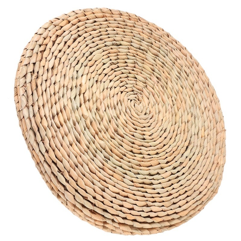 Floor Cushion: Hand-Woven Natural Cattail With Premium High-Density Sponge Filling - Eco-Friendly Durable Chemical-Free Cushion for Zen Yoga Tea Ceremonies Home Balcony Seating - Image 5