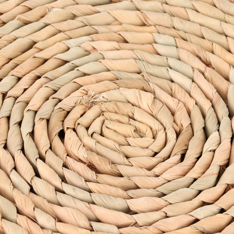 Floor Cushion: Hand-Woven Natural Cattail With Premium High-Density Sponge Filling - Eco-Friendly Durable Chemical-Free Cushion for Zen Yoga Tea Ceremonies Home Balcony Seating - Image 2
