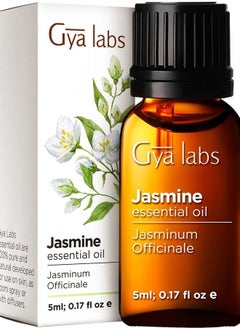 Jasmine Essential Oil for Diffuser & Aromatherapy - 100% Natural Jasmine Oil Essential Oil for Diffuser, Skin, Hair, Massage & Aromatherapy (0.17 fl oz)