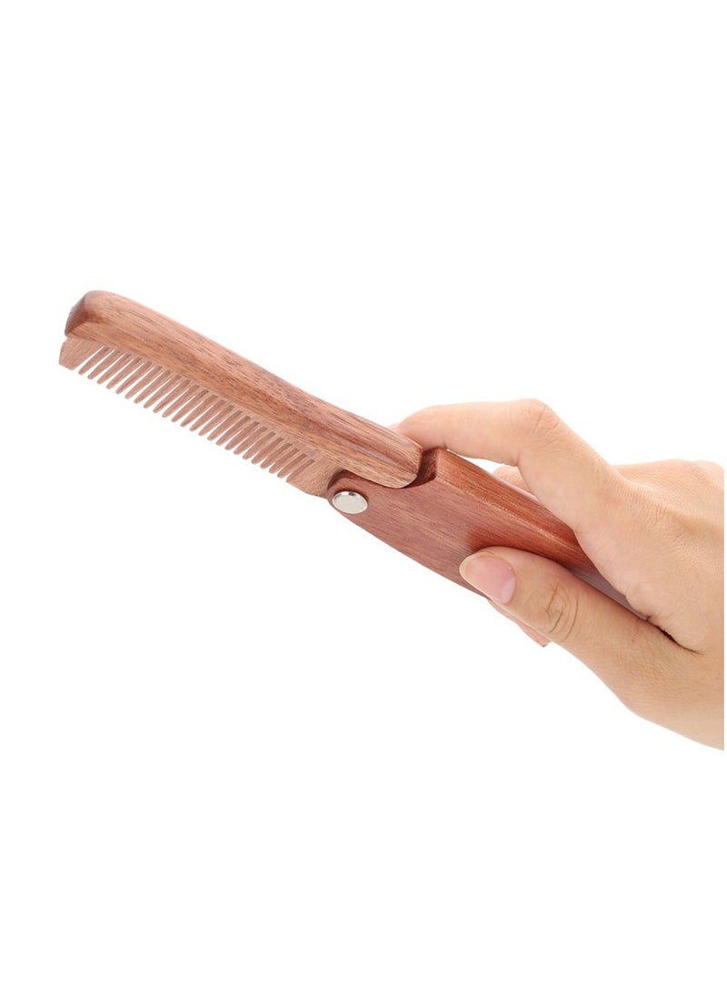 KASTWAVE Portable Natural Wooden Beard Comb Folding Pocket Moustache Shaping Comb  - Image 3