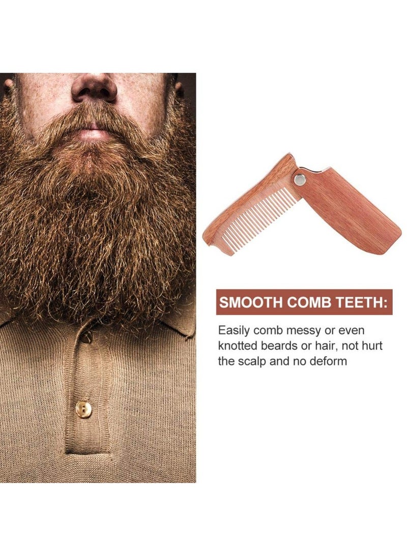 KASTWAVE Portable Natural Wooden Beard Comb Folding Pocket Moustache Shaping Comb  - Image 4