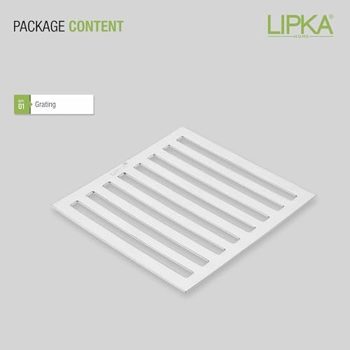 LIPKA 6 x 6 Inches Vertical Grating Floor Drain | Premium Stainless Steel Drain Cover for Bathroom, Kitchen, Balcony, Terrace, Commercial Use | Rust-Free & Anti-Clog Square Drain Trap - Image 5