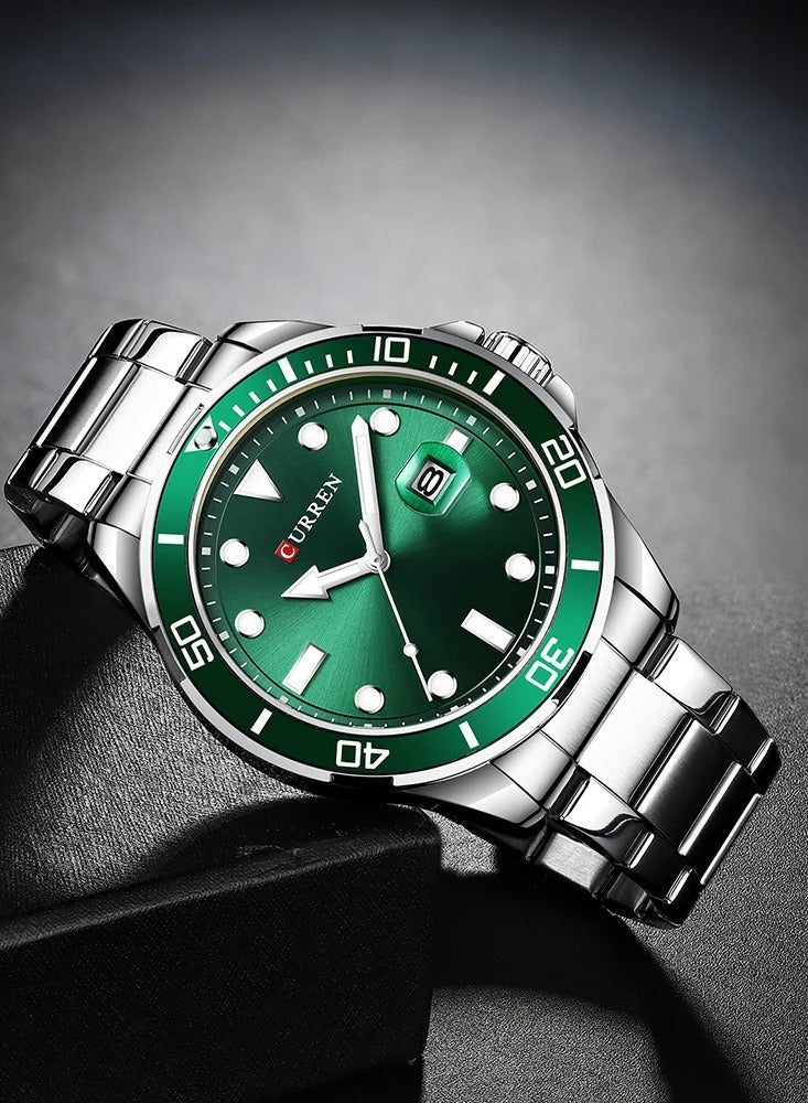 كارين ساعة يد كلاسيكية للرجال من الكوارتز - 47 مم - فضية - Image 5