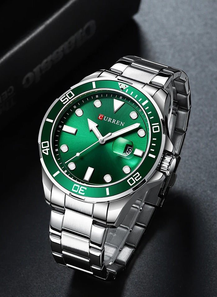 كارين ساعة يد كلاسيكية للرجال من الكوارتز - 47 مم - فضية - Image 1