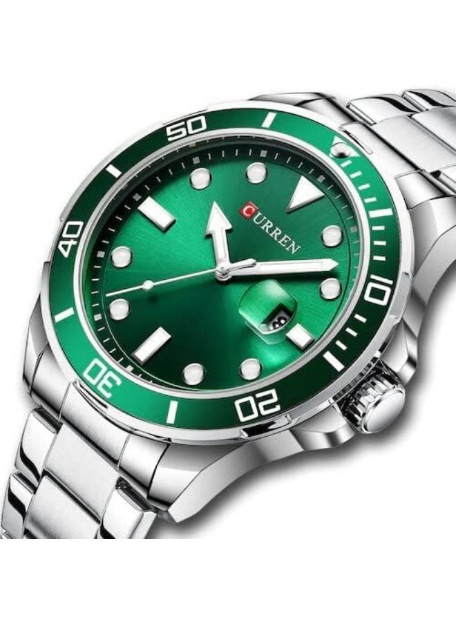 كارين ساعة يد كلاسيكية للرجال من الكوارتز - 47 مم - فضية - Image 4