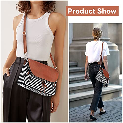 Bosidu Crossbody Bags for Women, Large Capacity Canvas Travel Purses and Handbags for Women, Shoulder Messenger Bag for Daily Use - Image 2