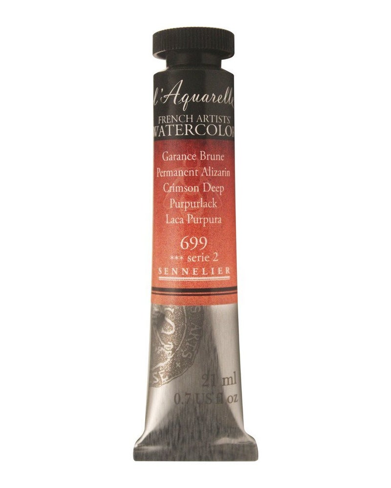 Sennelier lAquarelle French Artists Watercolour 21 ML Earth Tones (Perm Aliz Crimson Deep) - Image 3