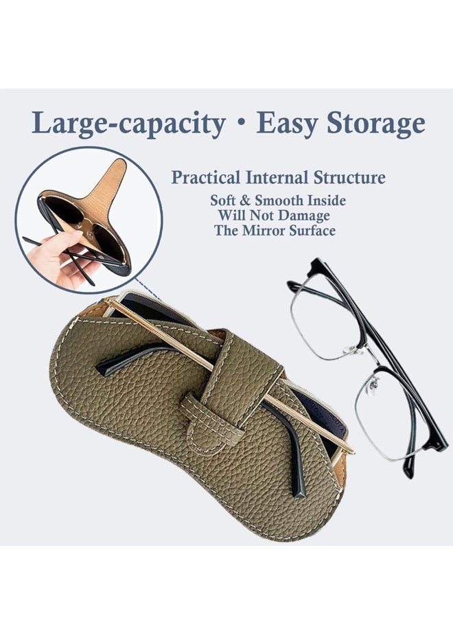 حافظة نظارات ناعمة وقابلة للحمل من الجلد الطبيعي العالمي، حافظة نظارات رفيعة للنظارات الشمسية ونظارات القراءة