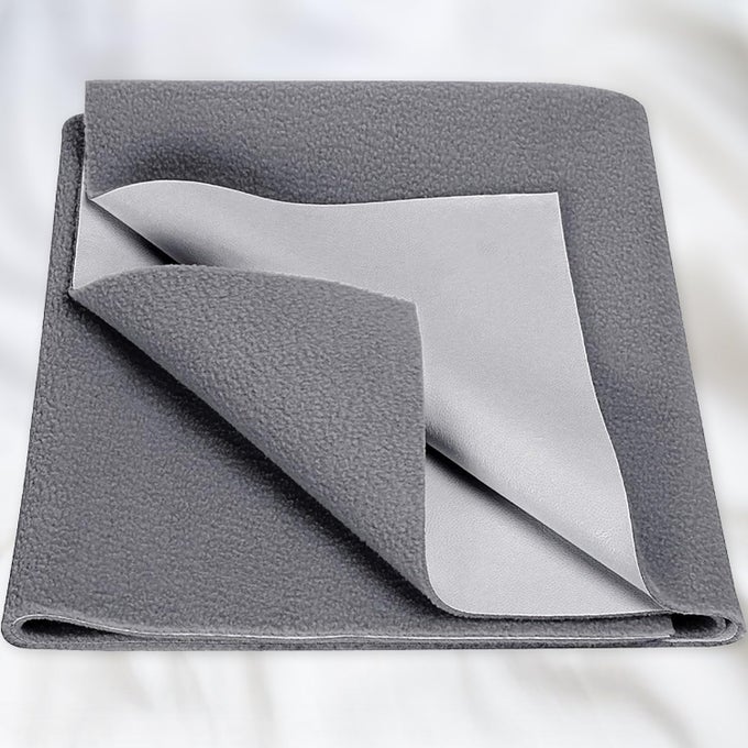 2 PIECES ABSORBENT WATERPROOF MATTRESS PROTECTOR SHEET FOR BABIES QUICK DRY WASHABLE 140 X 100 CM LARGE GREY