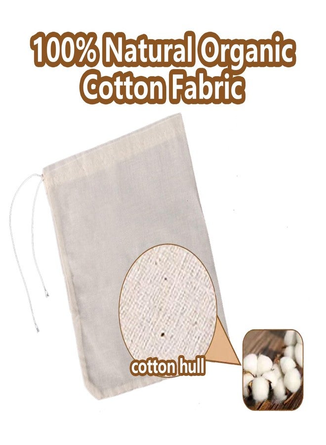 Lukdin 30 Pcs Natural Cotton Spice Bags for Cooking:4x6,6x8Reusable Tea Filters with Drawstring, Ideal for Straining Soups, Herb Sachets & Cold Brew (Food-Grade Cotton). (4x6"15pcs，6x8"15pcs) - Image 5