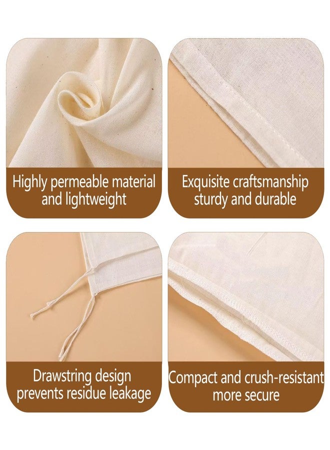 Lukdin 30 Pcs Natural Cotton Spice Bags for Cooking:4x6,6x8Reusable Tea Filters with Drawstring, Ideal for Straining Soups, Herb Sachets & Cold Brew (Food-Grade Cotton). (4x6"15pcs，6x8"15pcs) - Image 4