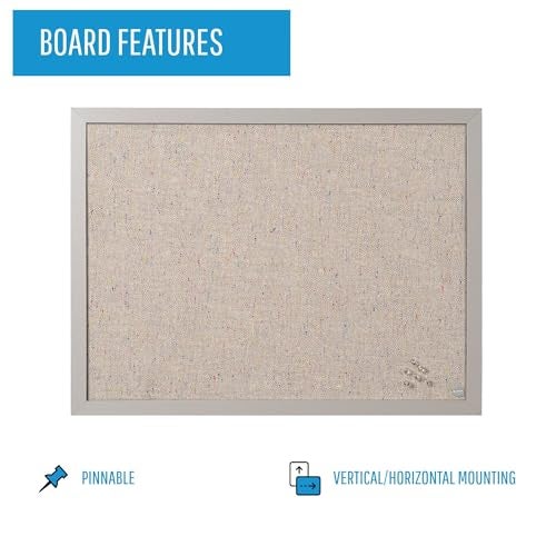 MasterVision Bulletin Board, 18" x 24", Grey Fabric Message Board, Gray MDF Frame (FB0470608) - Image 3