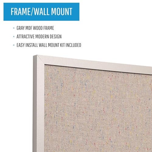 MasterVision Bulletin Board, 18" x 24", Grey Fabric Message Board, Gray MDF Frame (FB0470608) - Image 4
