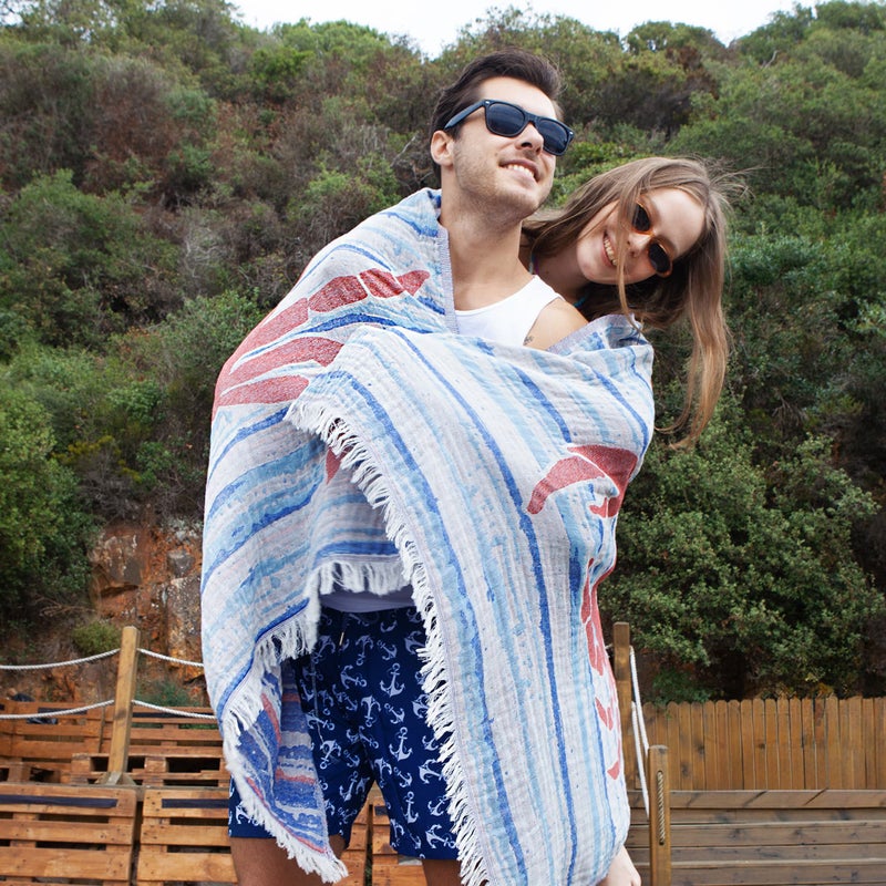 Anemoss Turkish Peshtemal Bath Towel, Large Size 100x180cm, Crab Pattern Design, 100% Cotton Soft & Quick Dry Material, Versatile Use for Beach, Pool and Bath, Peshtemal Bath Towel - Image 4