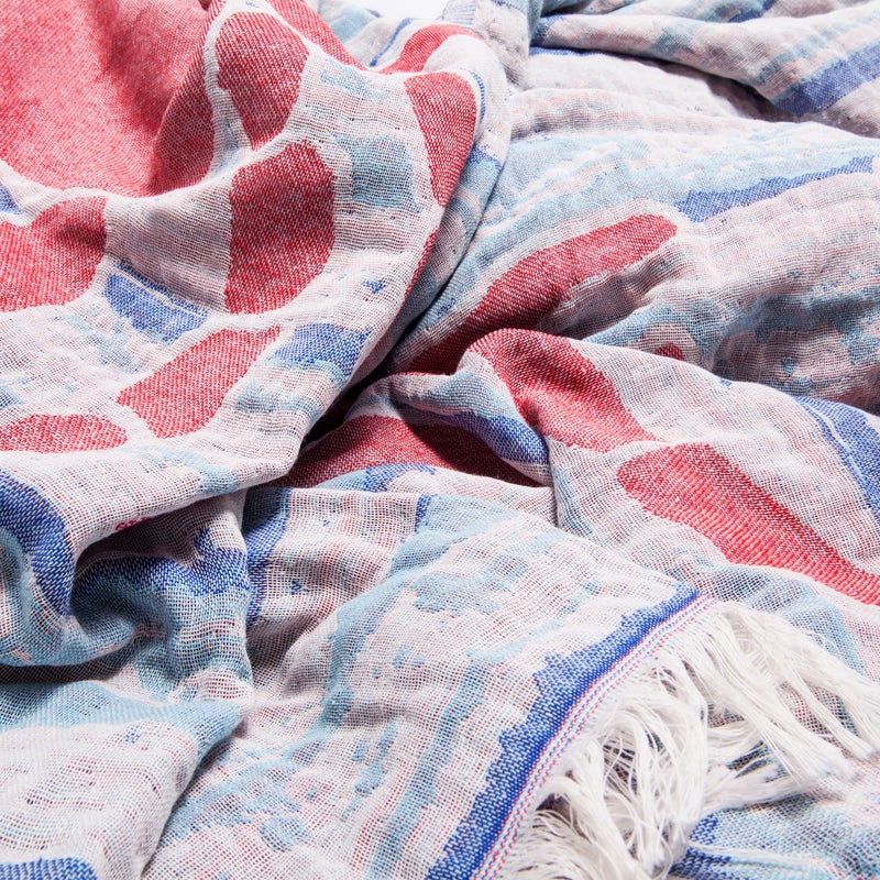 Anemoss Turkish Peshtemal Bath Towel, Large Size 100x180cm, Crab Pattern Design, 100% Cotton Soft & Quick Dry Material, Versatile Use for Beach, Pool and Bath, Peshtemal Bath Towel - Image 3