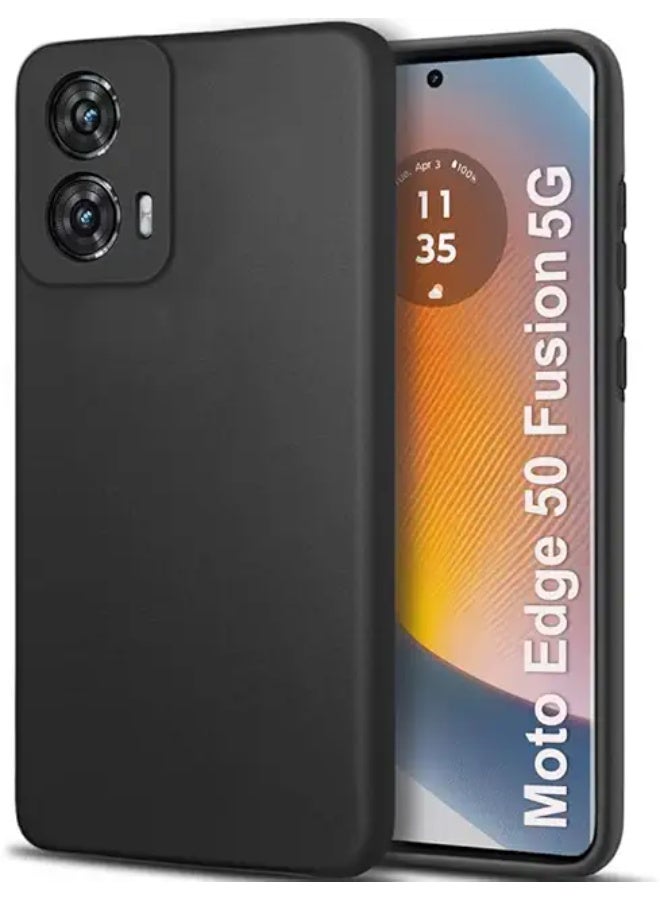 Protective Cover For Motorola Edge 50 Fusion , Slim Fit Soft Back TPU Case Flexible Silicone Cover Compatible For Motorola Edge 50 Fusion - Black