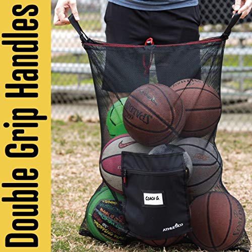 Athletico Extra Large Ball Bag - Mesh Soccer Ball Bag - Heavy Duty Drawstring Bags Hold Equipment For Sports Including Basketball, Volleyball, Baseball, Swimming Gear or The Beach - Image 3