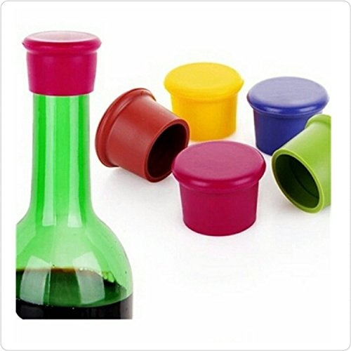 Ziaon Pack of 4 Assorted Colors Silicone Reusable Wine Bottle Caps/Beer Sealer Cover - Image 4