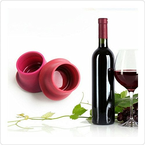 Ziaon Pack of 4 Assorted Colors Silicone Reusable Wine Bottle Caps/Beer Sealer Cover - Image 3