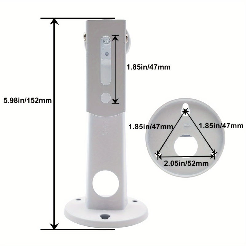 White Wall Mount Bracket 6 Inch For Mini Projectors CCTV Cameras And Webcams 360 Degree Rotation Holds Up To 11 Lbs - Image 2