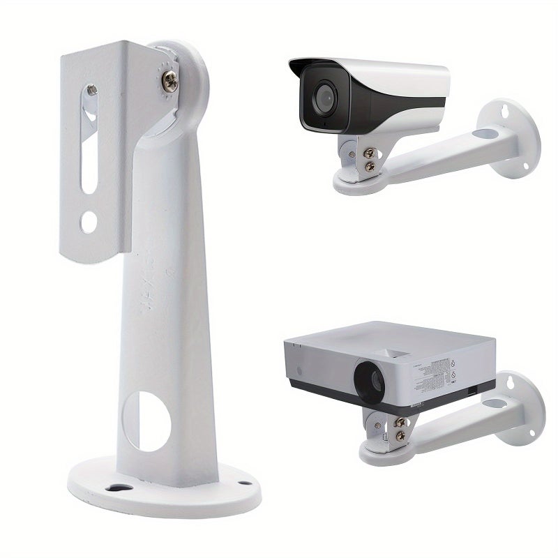 White Wall Mount Bracket 6 Inch For Mini Projectors CCTV Cameras And Webcams 360 Degree Rotation Holds Up To 11 Lbs - Image 1