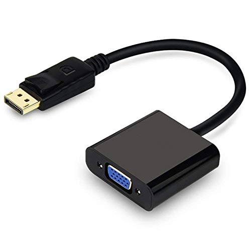 TERABYTE Display Port DP Male to VGA Female Adapter Cable for DELL, HP, AMD (Black) - Image 1