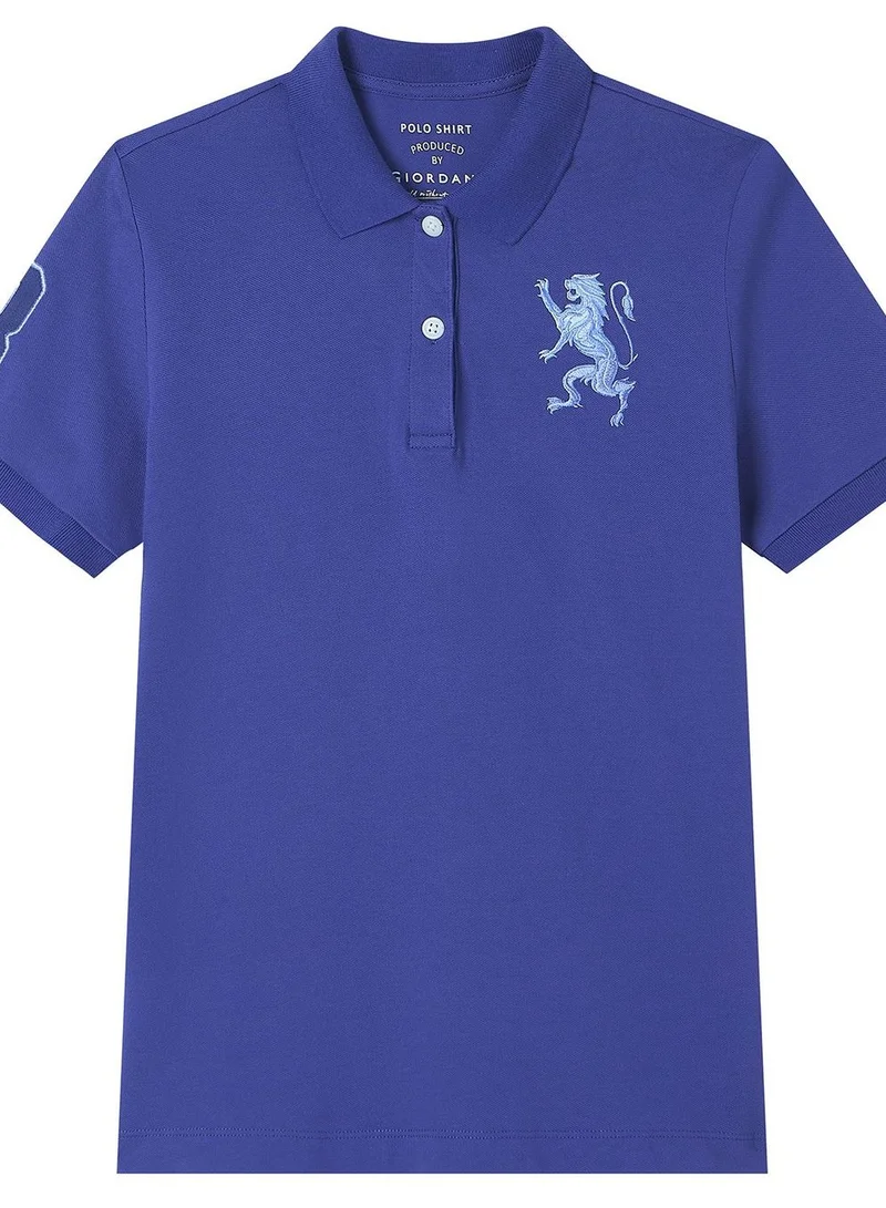 Giordano  Women’s Slim Fit Embroidered 3D Lion Polo for Women | Best Price UAE