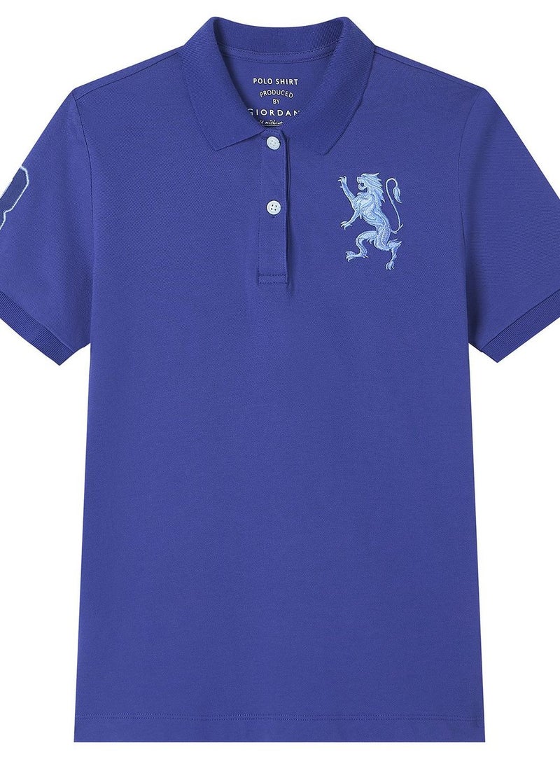 GIORDANO Women’s Slim Fit Embroidered 3D Lion Polo - Image 3