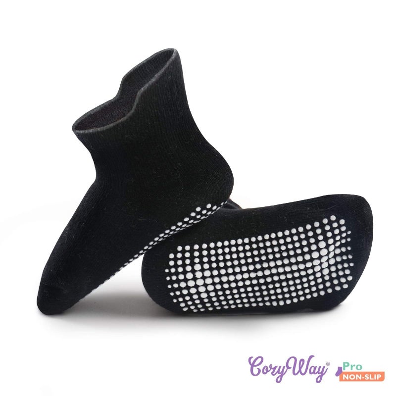 CozyWay Toddler Socks with Grippers - Non-Slip Grip & Breathable Cotton - Reinforced Toe & Ankle Fit - 1T-3T, Black White & Dark Gray, 12 Pack - Image 5