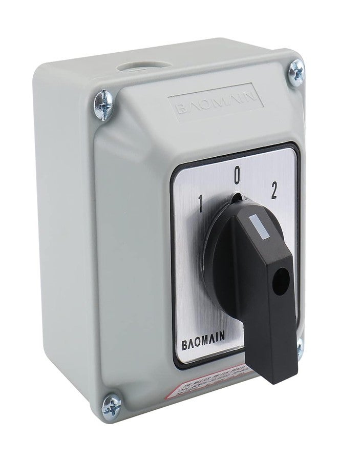 Baomain Universal Rotary Changeover Switch SZW26-20/D202.2D-W with Wider Master Switch Exterior Box 660V 20A 3 Position 2 Phase (3.15"x3.15"x3.7") - Image 1