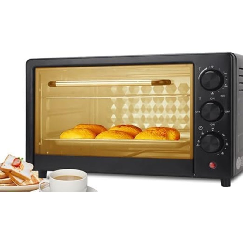25L Electric Compact Countertop with Even Heat Distribution, Timer, Baking Tray and Wire Rack for Baking, Roasting and Grilling - Image 1