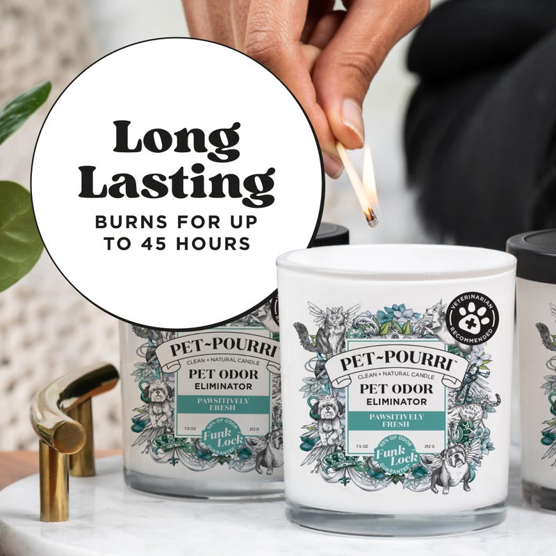 Poo-Pourri Pet-Pourri Pawsitively Fresh Pet Odor Deodorizer Candle, Burns Up to 45 Hours, Aromatherapy & Air Freshener with Essential Oils, Plant Based Ingredients & Wax, Vet Approved, Jasmine Pear Scent - Image 4