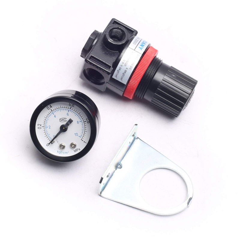DEVMO Air Control Compressor Pressure Gauge Relief Regulating Regulator Valve AR2000 Aluminum Alloy with Gauge