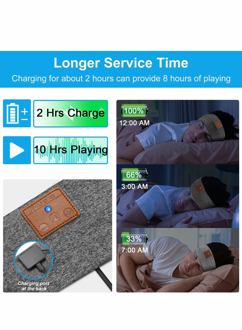 Loquat Sleep Headphones, 2022 Bluetooth Headband Headphones with HD Speakers and Mic Perfect for Side Sleepers Sleeping Calling Jogging Yoga Workout Gift Ideas-Unisex (HF012-Gray) - Image 5