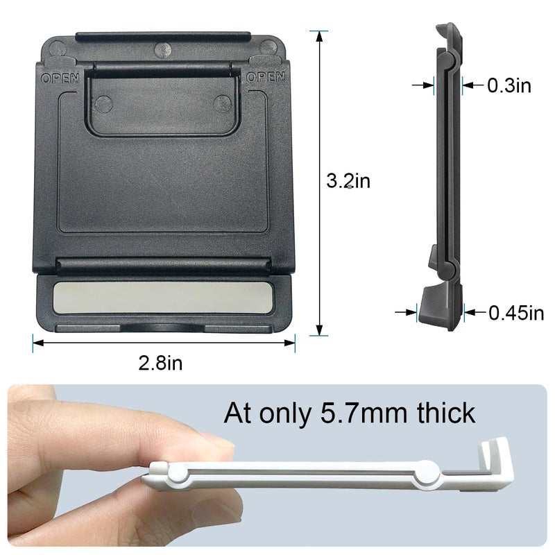 POQOD 2 Pack Cell Phone Stand, Foldable Phone Holder for Desk Compatible with Phone 15 14 13 12 11 Pro Xs Xs Max Xr X 8, Nintendo Switch, All Phones, Black & White - Image 2